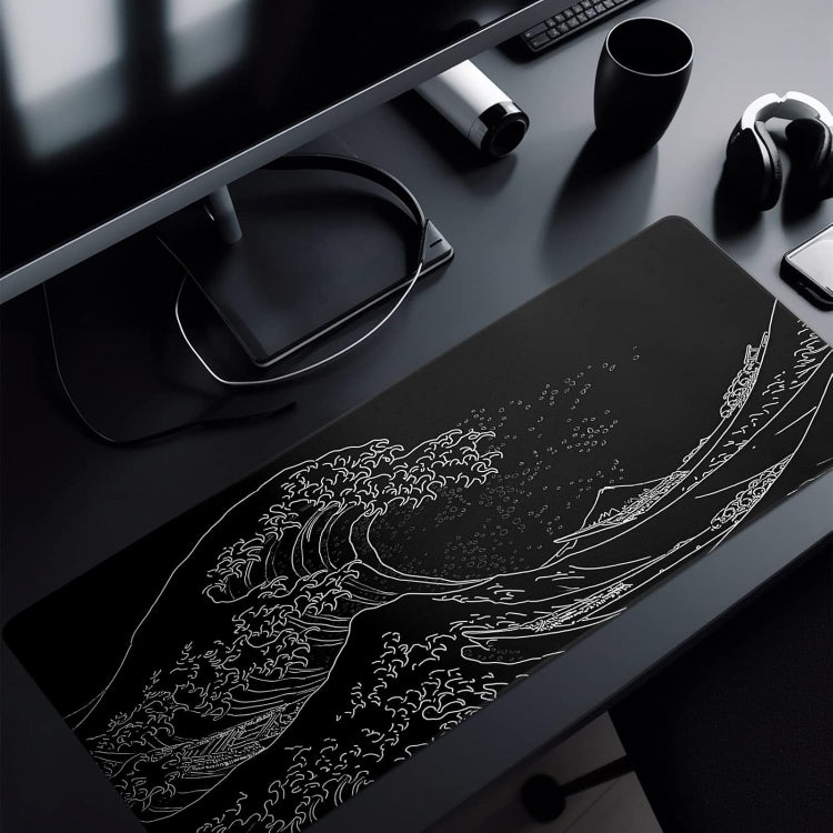 大浪遊戲滑鼠墊防滑橡膠桌墊，300x600x2mm，300x700x3mm，300x800x2mm，300x800x3mm，400x900x2mm，400x900x3mm