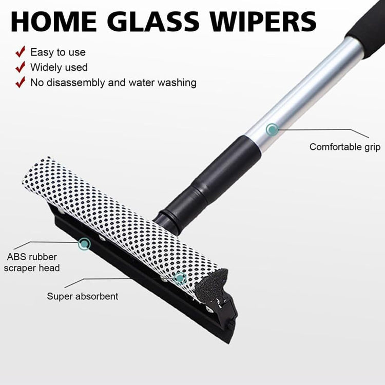 2合1家用雙面玻璃刮水器 洗車清潔工具，伸縮白色，伸縮黑色，伸縮黃色，直柄白色，直柄黃色，直柄黑色