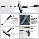2合1家用雙面玻璃刮水器 洗車清潔工具，伸縮白色，伸縮黑色，伸縮黃色，直柄白色，直柄黃色，直柄黑色