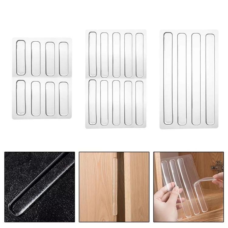 5片裝透明隱形防撞條 自粘墊 用於櫥櫃桌角，35 x 10毫米，63 x 10毫米，150 x 15毫米