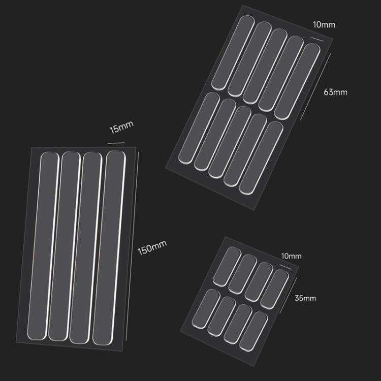 5片裝透明隱形防撞條 自粘墊 用於櫥櫃桌角，35 x 10毫米，63 x 10毫米，150 x 15毫米