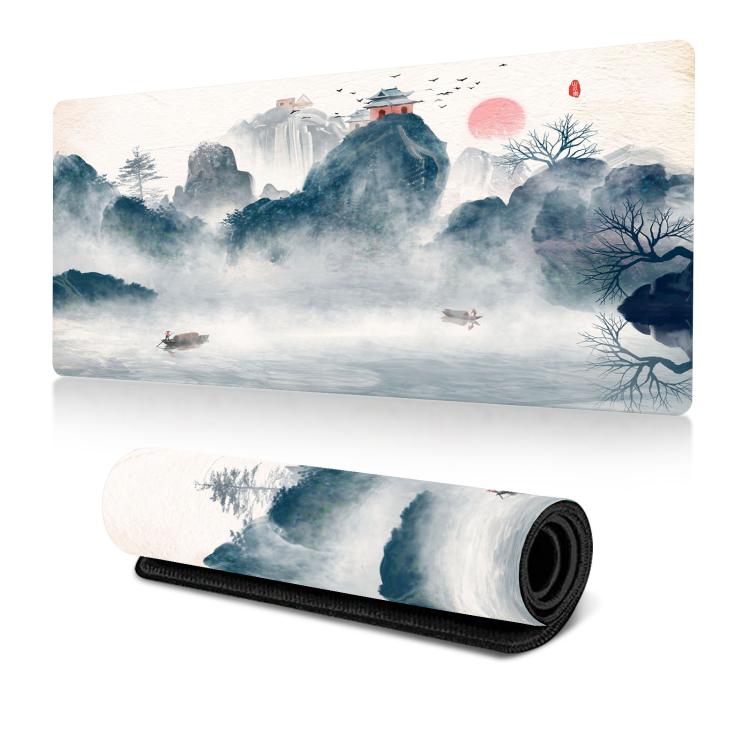 水墨櫻花橡膠防滑滑鼠墊桌墊，300x600x2mm，300x700x2mm，300x800x2mm，400x900x2mm