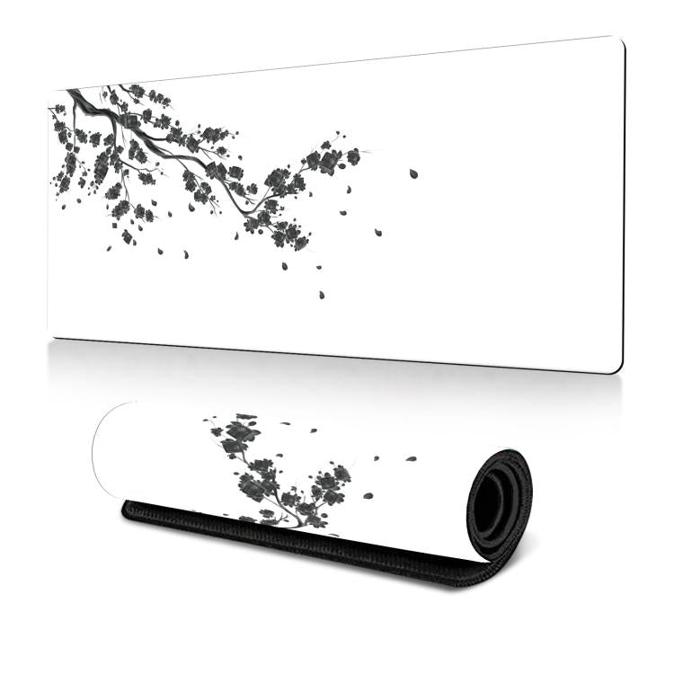 水墨櫻花橡膠防滑滑鼠墊桌墊，300x600x2mm，300x700x2mm，300x800x2mm，400x900x2mm
