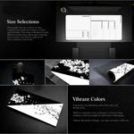 水墨櫻花橡膠防滑滑鼠墊桌墊，300x600x2mm，300x700x2mm，300x800x2mm，400x900x2mm