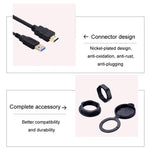 2m USB3.0+HDMI Car Waterproof Cable Motorcycle Boat Dashboard Extension Wire, 2m USB3.0+HDMI
