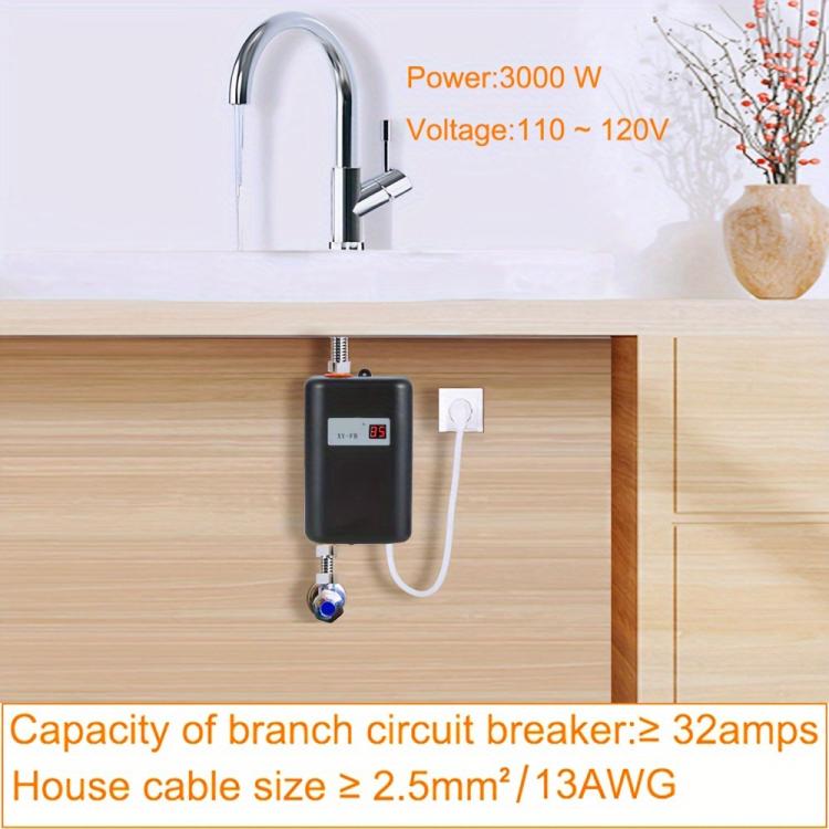 3000W小型無水箱電熱水器，適用廚房浴室，美規插頭，英規插頭，歐規插頭，澳規插頭