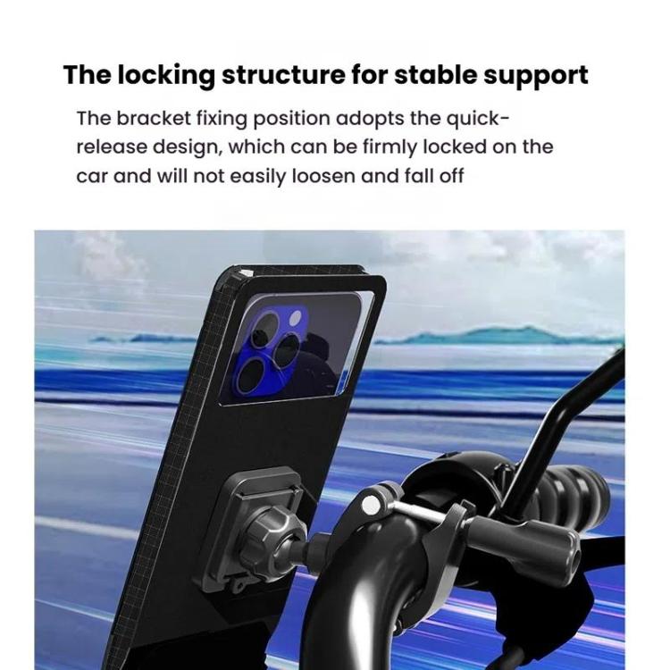 自行車支架防水袋 自行車摩托車車把鏡子手機支架，L，XL