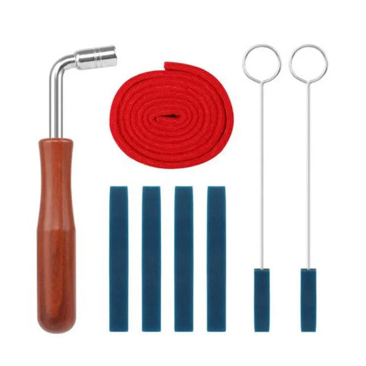 鋼琴調音工具套裝 調音止動膠帶扳手 樂器配件，黑色8件套，藍色8件套，黑色6件套，藍色6件套