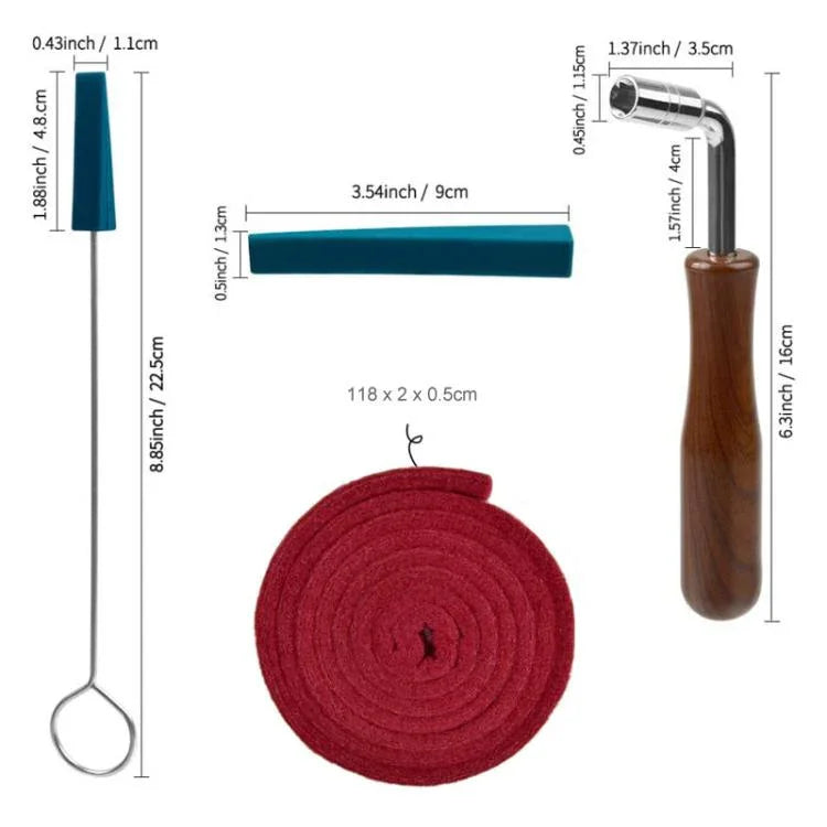 鋼琴調音工具套裝 調音止動膠帶扳手 樂器配件，黑色8件套，藍色8件套，黑色6件套，藍色6件套