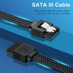 SATA3.0 鋁箔屏蔽編織線身 電腦硬碟電源線, 0.5m