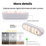 Magnetic LED Cabinet Light Motion Sensor Rechargeable Lamp 20 LEDs 3-color Temperature, A68-3A-11cm