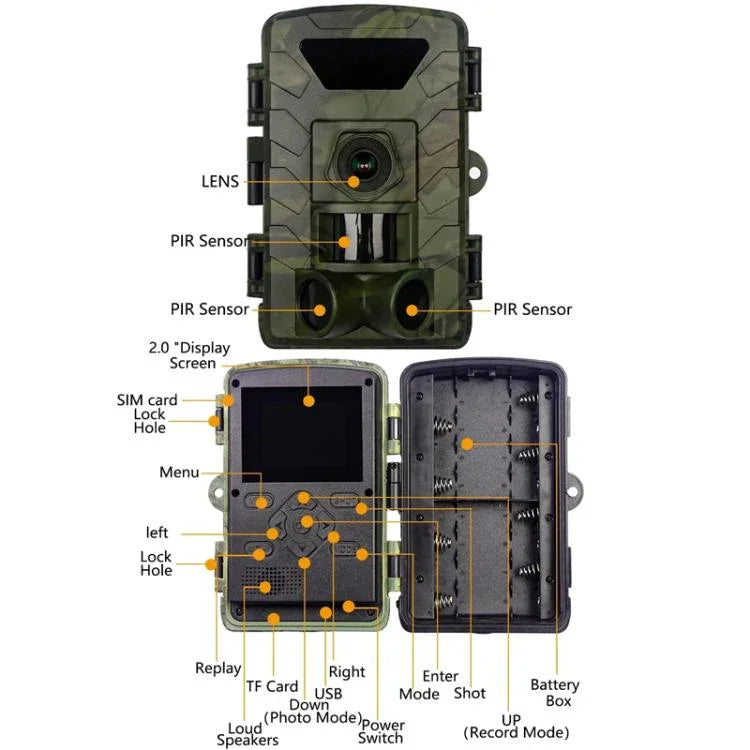 超清 8K 影片 60MP 照片 WiFi 狩獵相機，PR803W
