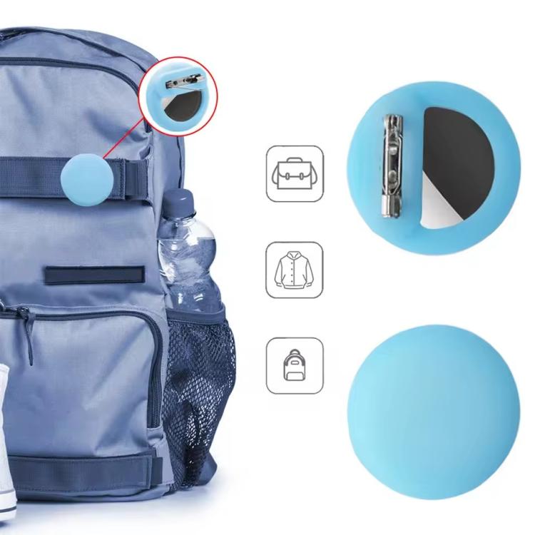 適用於 AirTag 第二代 / AirTag 第一代 追蹤器圓形矽膠殼，內藏安全別針，隱藏於衣物鞋子內