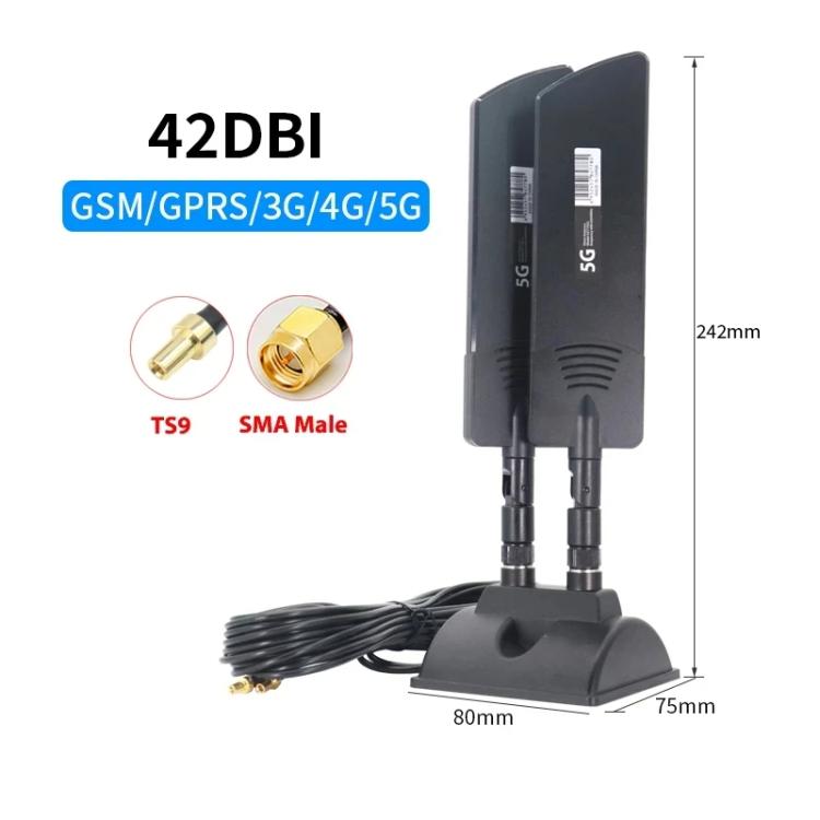 42dbi 5G 路由器外置天線 戶外長距離 WiFi 信號增強器, SMA 公頭黑色, TS9 黑色, SMA 公頭白色, TS9 白色