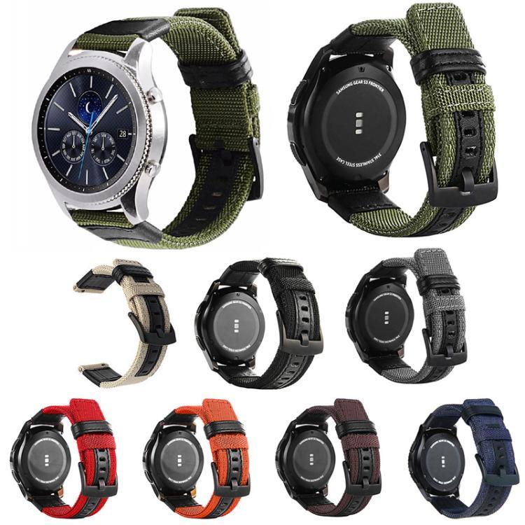 適用於 Samsung Gear S3 Frontier / Classic 智能快速釋放可調節尼龍錶帶，20mm，22mm