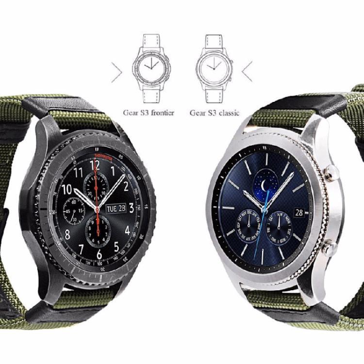 適用於 Samsung Gear S3 Frontier / Classic 智能快速釋放可調節尼龍錶帶，20mm，22mm