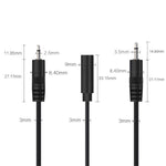 單聲道 2針 AUX 單頭線 喇叭音頻電源線 音頻線, 長度: 25cm, 2.5mm 公頭, 2.5mm 母頭, 3.5mm 公頭, 3.5mm 母頭