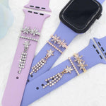 3pcs / Set 22mm Width Smart Watch Silicone Band Decorative Ring Metal Accessories, 1, 2, 3, 4, 5, 6