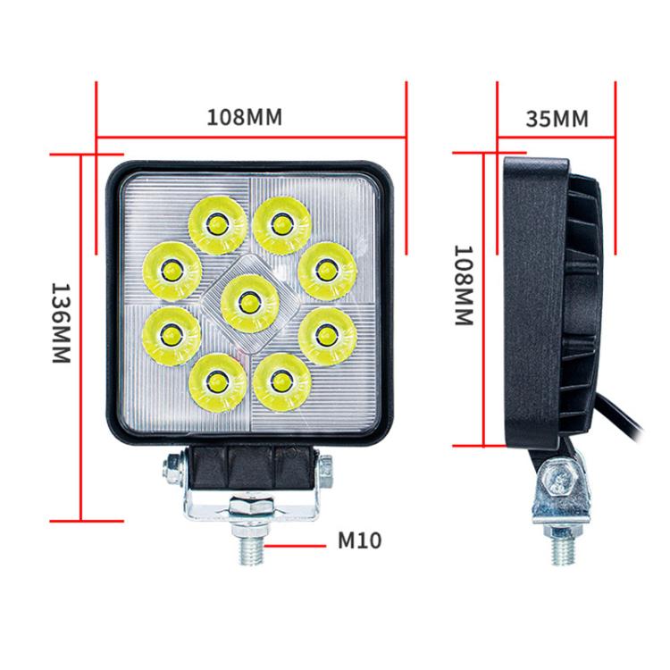DC 12V-80V Forklift LED High Brightness Front Working Headlight, 4 Inches 9 Beads