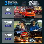 WIFI 連接 4K 三鏡頭車用行車記錄器，G79