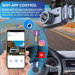 WIFI 連接 4K 三鏡頭車用行車記錄器，G79
