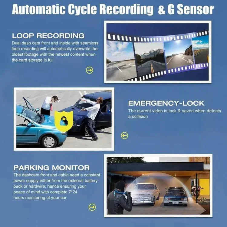 WIFI 連接 4K 三鏡頭車用行車記錄器，G79
