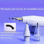 適用於 Apple Pencil 2 / 1 彈性筆尖軟探頭靜音替換筆尖，4B 白色、4B 透明、2B 白色、2B 透明、HB 白色、HB 透明