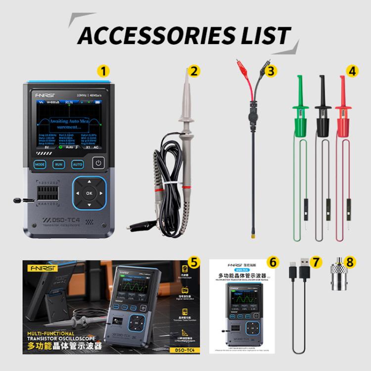 3合1 示波器 晶體管測試器 信號產生器 10M頻寬 燒錄測試，FNIRSI DSO-TC4