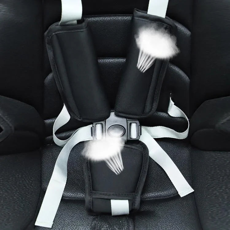 嬰兒推車安全帶肩墊，黑色常規，黑色尼龍補丁，黑色襠部保護，黑色常規3件套，黑色尼龍3件套