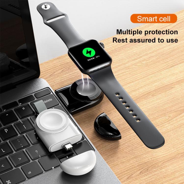 適用於 Apple Watch 1/2/3/4/5/6/7/8/9/10/SE 便攜式磁吸無線充電器 Type-C 智能無線充電器