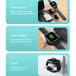 適用於 Apple Watch 1/2/3/4/5/6/7/8/9/10/SE 便攜式磁吸無線充電器 Type-C 智能無線充電器