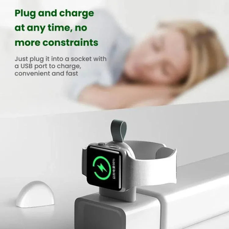 適用於 Apple Watch 1/2/3/4/5/6/7/8/9/10/SE 便攜式 USB 磁吸無線充電器