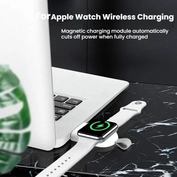 適用於 Apple Watch 1/2/3/4/5/6/7/8/9/10/SE 便攜式 USB 磁吸無線充電器