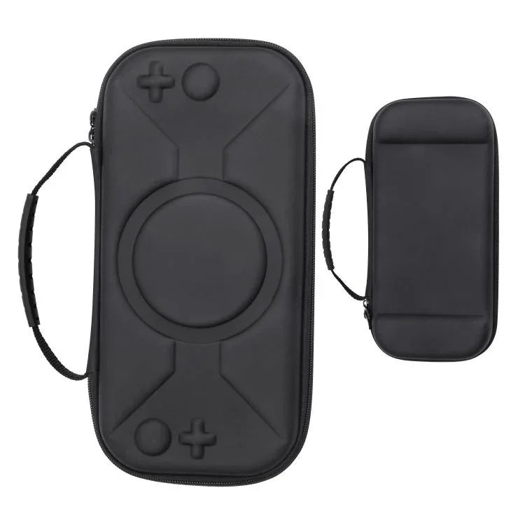 適用於 Nintendo Switch 2 收納包便攜 O 型圖案手提包，O 型圖案 PU 黑色、O 型圖案布料灰色