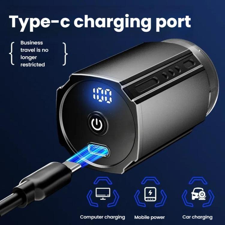 男士便攜式電動剃鬚刀 帶 LCD 顯示屏 – 旅行友好迷你剃鬚刀，USB Type-C 快充，防水可洗設計，6 刀頭深金屬灰，浮動刀片深金屬灰，6 刀頭黑色，浮動刀片黑色