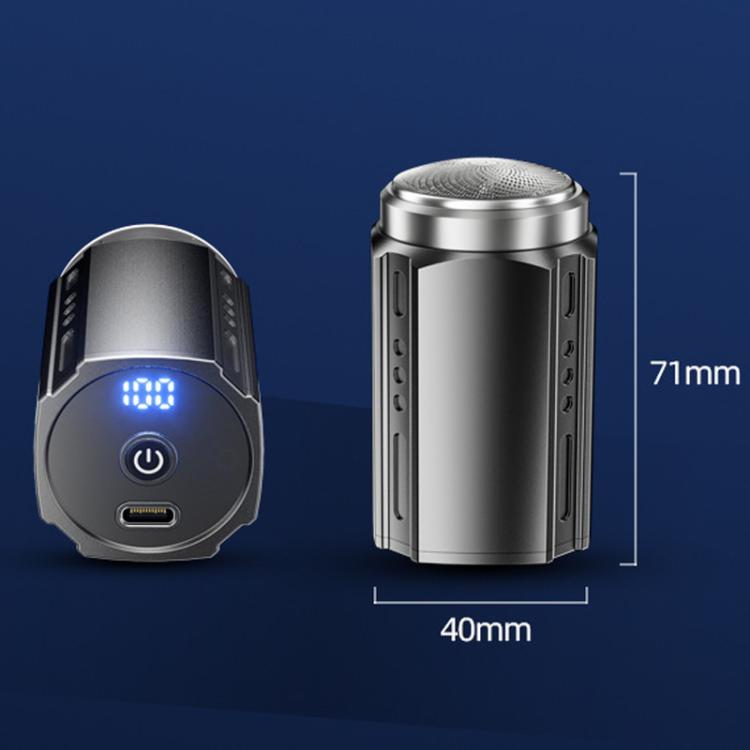 男士便攜式電動剃鬚刀 帶 LCD 顯示屏 – 旅行友好迷你剃鬚刀，USB Type-C 快充，防水可洗設計，6 刀頭深金屬灰，浮動刀片深金屬灰，6 刀頭黑色，浮動刀片黑色