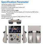 R43 Pro 手持遊戲主機 4K 高清 4.3 吋螢幕 家用便攜式電玩，半透明黑 64G，灰色 64G，半透明黑 128G，灰色 128G