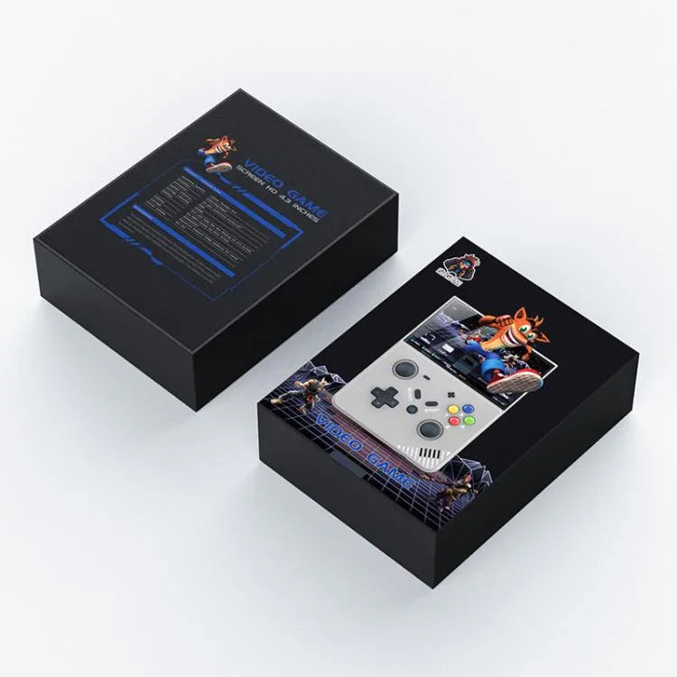R43 Pro 手持遊戲主機 4K 高清 4.3 吋螢幕 家用便攜式電玩，半透明黑 64G，灰色 64G，半透明黑 128G，灰色 128G