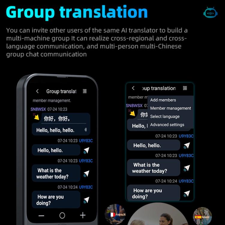 3.1英寸屏幕多語言AI翻譯設備，139種在線/17種離線語言，實時語音/照片/文字翻譯，Z15W