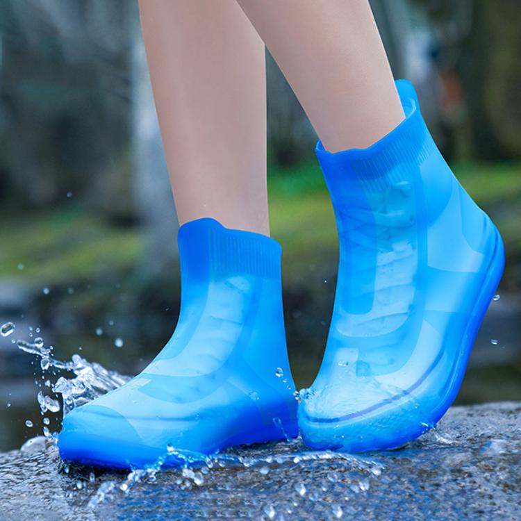 加厚耐磨防水矽膠雨鞋套，S 31-33，M 34-36，L 37-39，XL 40-42，XXL 43-45