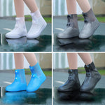 18cm戶外加厚耐磨中筒防雨鞋套，M 34-36，L 37-39，XL 40-42，XXL 43-45，XXXL 46-