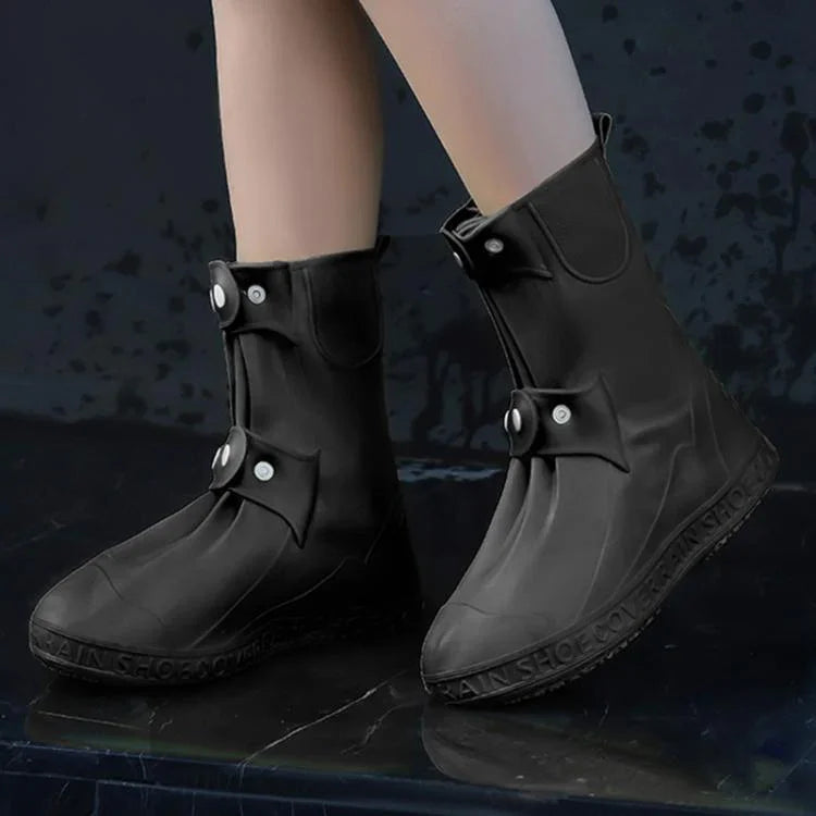 25cm戶外加厚耐磨高筒防雨鞋套，M 34-36，L 37-39，XL 40-42，XXL 43-45，XXXL 45-46