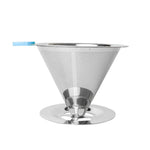 V60不鏽鋼咖啡濾網帶底座，適用手沖沖泡，1-2杯300目，1-3杯300目，1-4杯300目，1-4杯600目，1-6杯600目，1-8杯300目