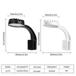 5W 藍白水族LED夾燈含12顆LED USB供電迷你魚缸燈適用水草、小型魚缸，220V，110V