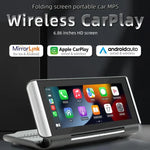 6.86吋可折疊便攜藍牙車載MP5播放器 支援MirrorLink/CarPlay/Android Auto，B5370，B5370+4LED倒車攝像頭，B5370+8LED倒車攝像頭，B5370+12LED倒車攝像頭