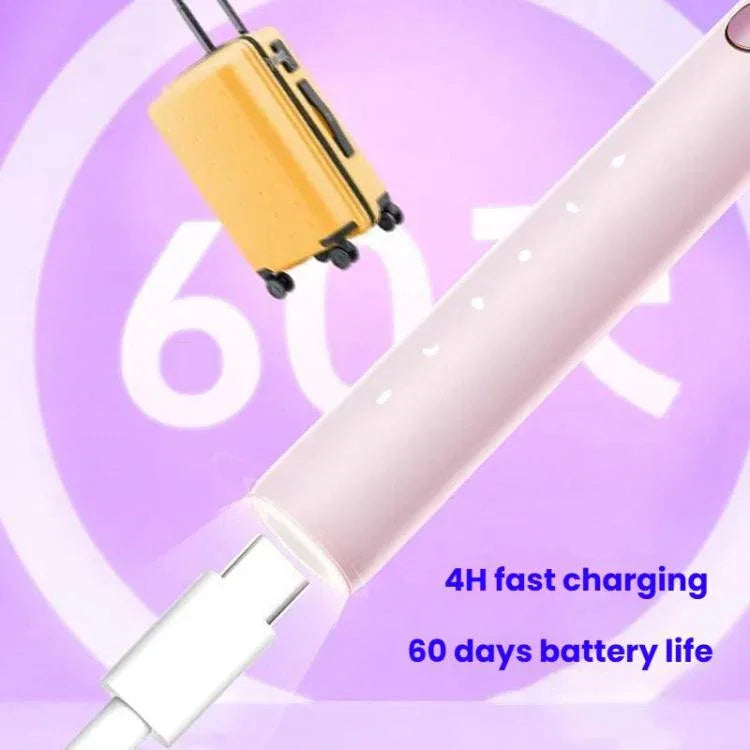 成人充電式聲波電動牙刷，具自訂模式、抗菌刷頭、智能計時器，消毒白色，消毒淺紫色，標準白色，標準淺紫色
