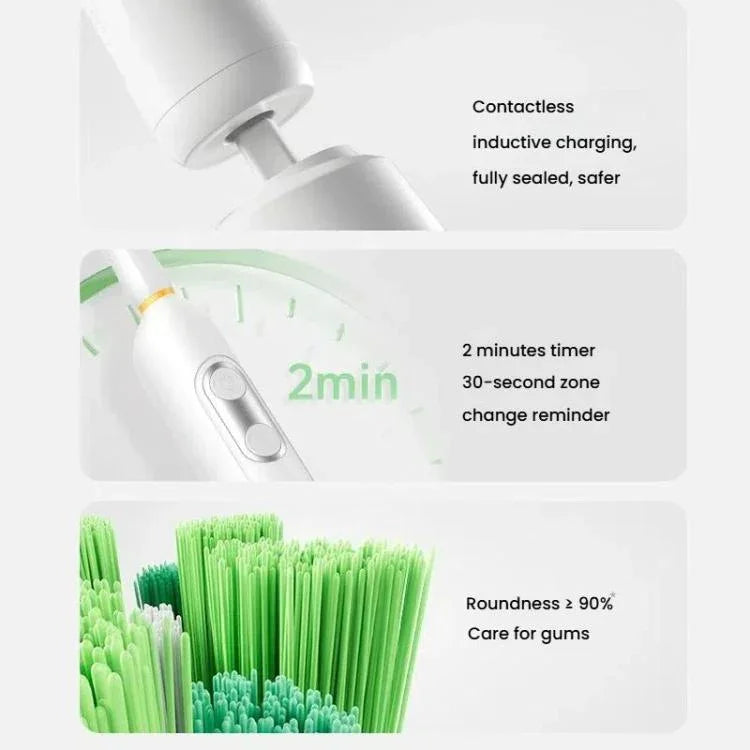 成人充電式電動牙刷 4200 轉/分鐘旋轉刷頭 IPX8 防水 感應充電，消毒白色，消毒黑色，普通白色，普通黑色