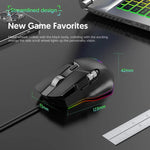 MKESPN X13 RGB 全速有線遊戲滑鼠 12400 DPI，10 鍵雙滾輪搖擺宏指令可編程滑鼠，X13