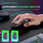 MKESPN X13 RGB 全速有線遊戲滑鼠 12400 DPI，10 鍵雙滾輪搖擺宏指令可編程滑鼠，X13