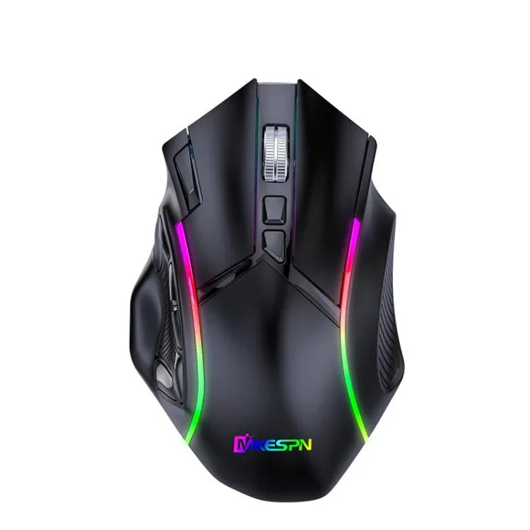 MKESPN W605 三模 24000 DPI 12 鍵無線遊戲滑鼠，宏指令自訂，W605